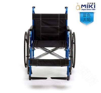 三贵MIKI轮椅车 航太铝轮椅折叠轻便 蓝色款 M-43K